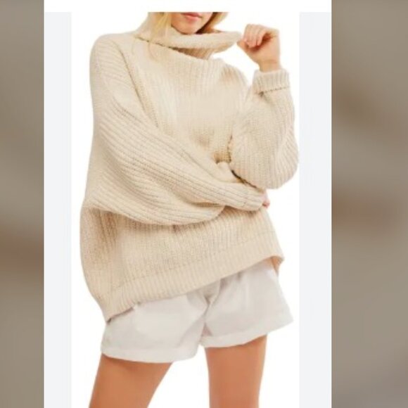 Free People Swim Too Deep Turtleneck Sweater XL - Picture 1 of 4